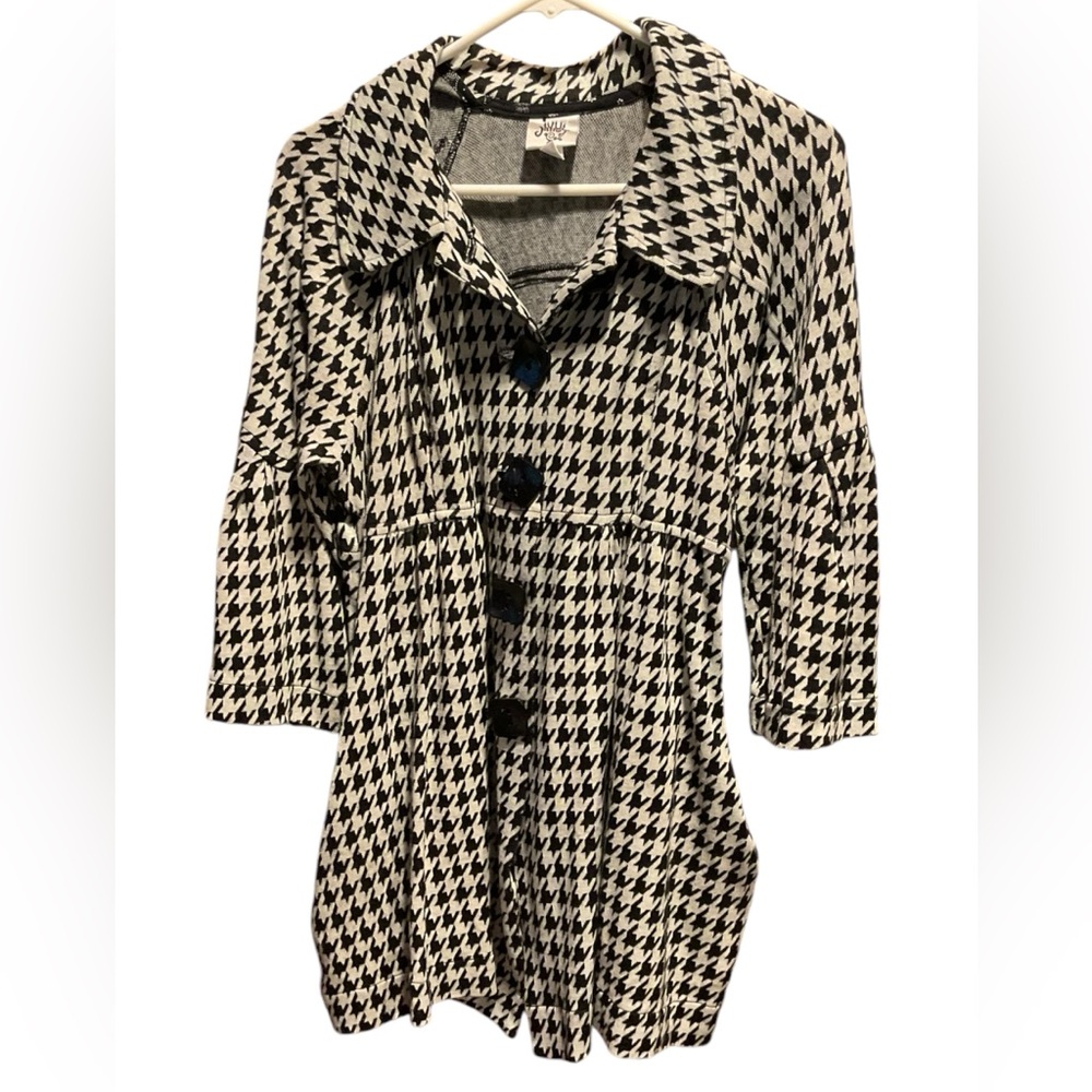 Ivy Jane Black/ White Check Dress Coat